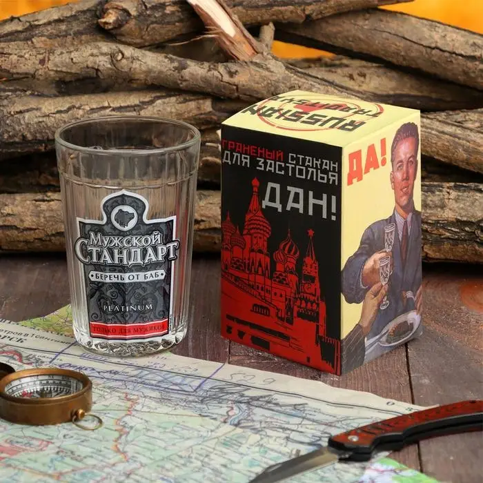 Стакан граненый Стакан граненый "Мужской Стандарт", 250 мл