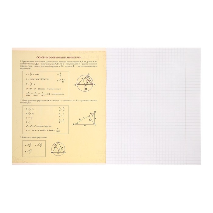 Тетрадь предметная Calligrata Тетрадь предметная Calligrata "СуперНеон", 48 листов в клетку Геометрия, со справочным материалом, обложка мелованный картон, блок офсет