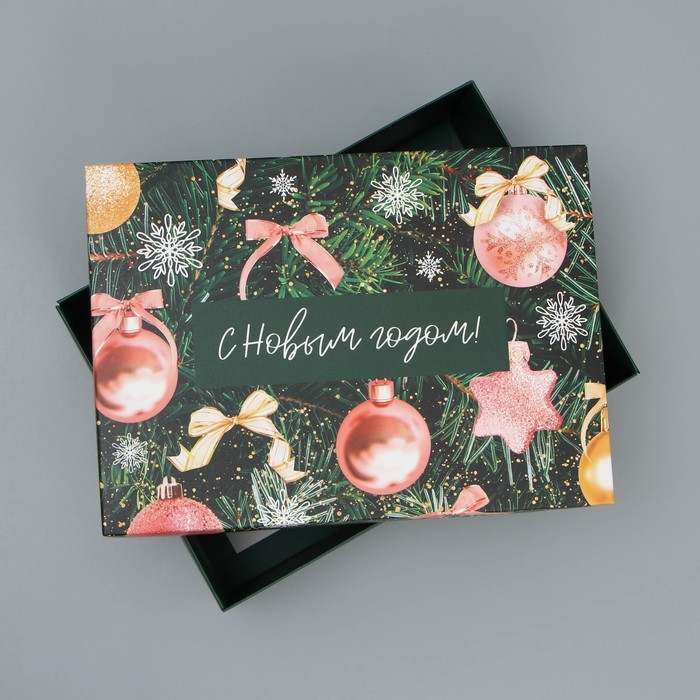 Коробка подарочная новогодняя складная «С Новым годом!», 21 х 15 х 7 см Коробка подарочная новогодняя складная «С Новым годом!», 21 х 15 х 7 см