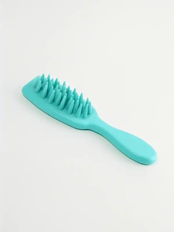 Массажёр для мытья головы, силиконовый, с крупными зубьями, 21&times;5.7 см, голубой