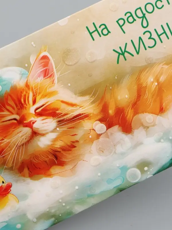 Конверт для денег &laquo;На радости жизни&raquo;, котик в пене, 16,5 х 8 см