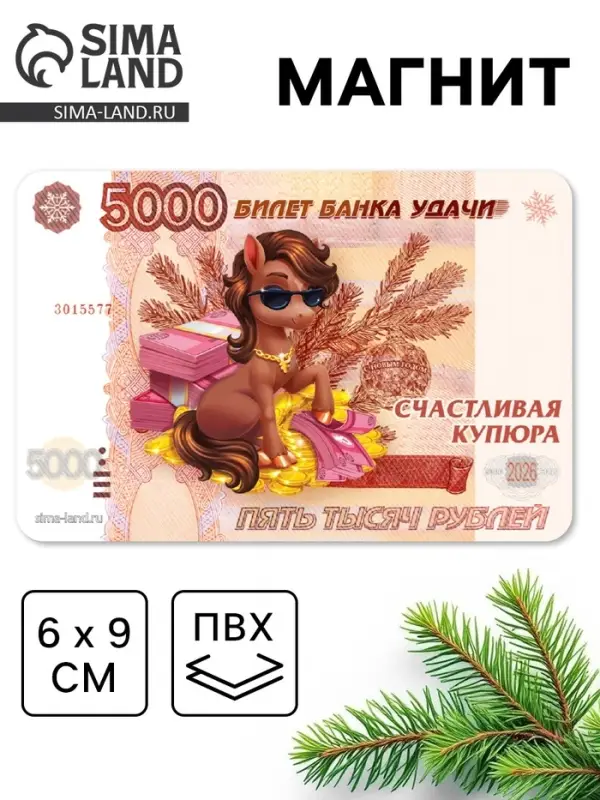 Магнит новогодний на холодильник «5000»