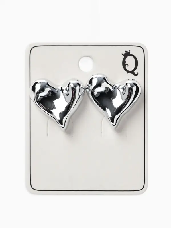 Серьги пластик &laquo;Сердца&raquo;, течение, цвет серебро
