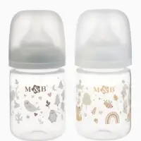 Бутылочка для кормления M&B, ШГ &Oslash;50 мм, +0мес., 180 мл., набор 2 шт. в кор.