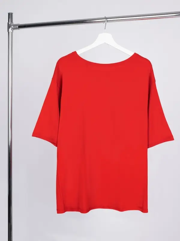 Футболка оверсайз унисекс Vozduh, красная, размер XS/S Футболка оверсайз унисекс Vozduh, красная, размер XS/S