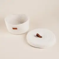 Корзина для хранения SL Home &laquo;Бэлл&raquo;, плетёная, ручной работы, большая, 32&times;32&times;16 см, белая