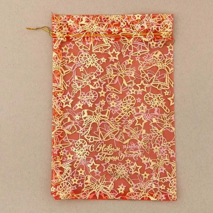 Мешочек подарочный органза «Новогодние игрушки», 20 х 30 см +/- 1.5 см Мешочек подарочный органза «Новогодние игрушки», 20 х 30 см +/- 1.5 см