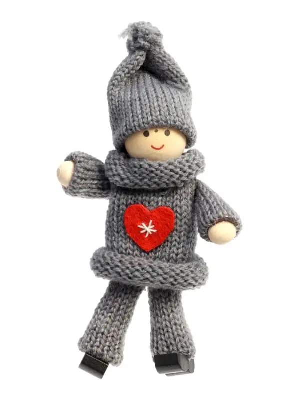 Елочная игрушка &laquo;Куколка в костюме&raquo;, серая, МИКС