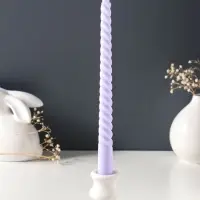 Набор свечей витых 25 см, 3 шт., 57 г, 5 ч, лаванда