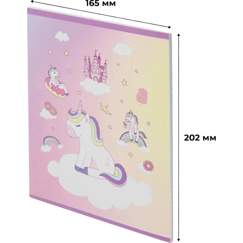 Тетрадь общая А5 48л №1School Uniland роз,клет,скреп,ВД-лак 4шт/уп(1819932)