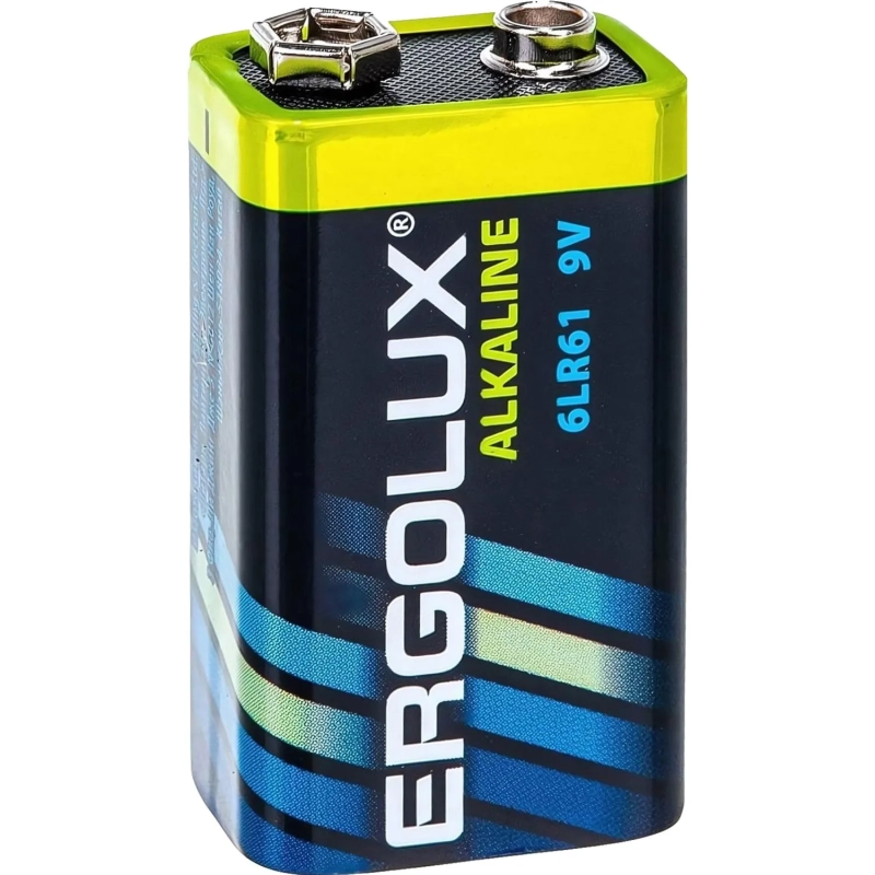 Батарейка Ergolux 6LR61 Alkaline BL-1 (6LR61 BL-1, батарейка,9В)