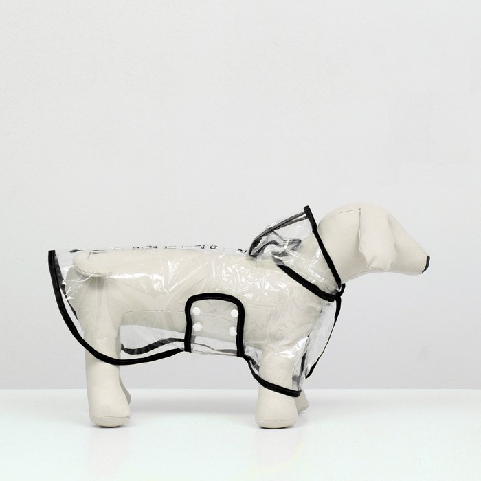 Дождевик для собак, размер L  (ДС 30, ОГ 41-46, ОШ 42 см), чёрный Дождевик для собак, размер L  (ДС 30, ОГ 41-46, ОШ 42 см), чёрный