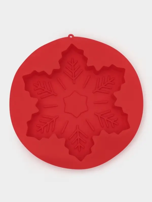 Форма для выпечки новогодняя Доляна &laquo;Снежинка&raquo;, силикон, 23&times;3.5 см, красная