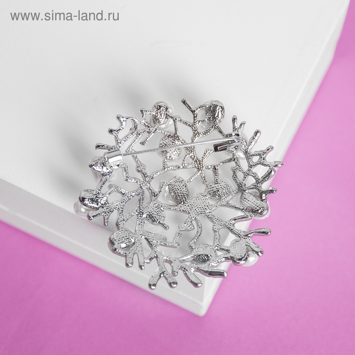 Брошь «Жемчужная россыпь», цвет белый в серебре Брошь «Жемчужная россыпь», цвет белый в серебре