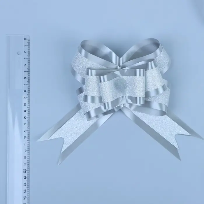 Бант - бабочка №5 «Фактурная полоса», белый Бант - бабочка №5 «Фактурная полоса», белый