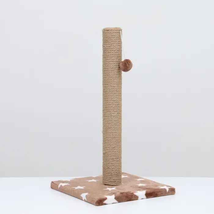 Когтеточка &laquo;Столбик&raquo;, 54&times;30&times;30 см, на подставке, джут, цвет МИКС