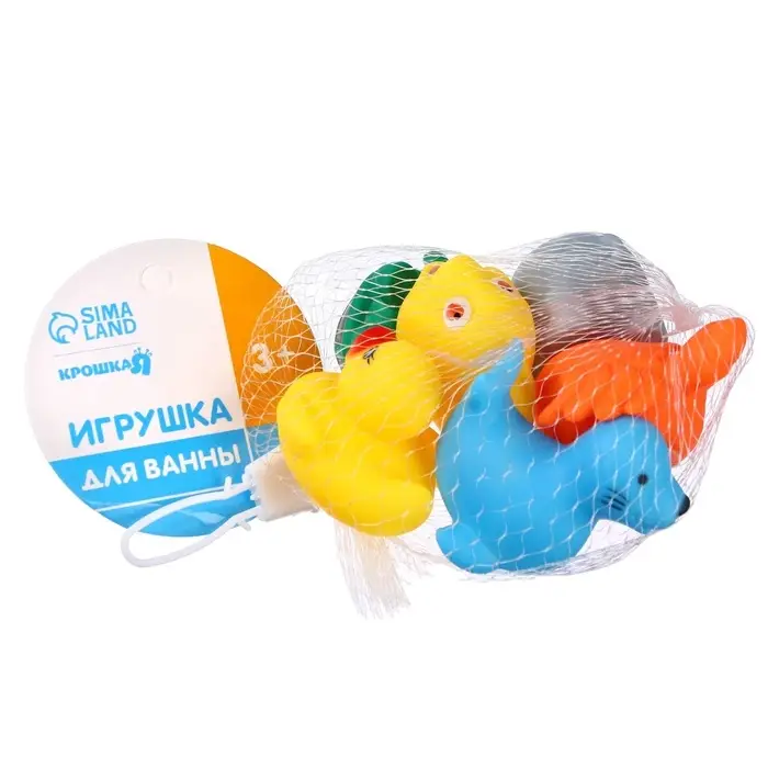Резиновые игрушки для ванны Крошка Я &laquo;Морские животные&raquo;, с пищалкой, в наборе 6 шт., виды МИКС
