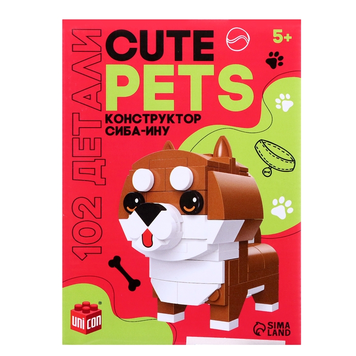 Конструктор Cute pets, Сиба-Ину, 102 детали Конструктор Cute pets, Сиба-Ину, 102 детали
