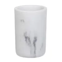 Стакан для ванной комнаты тм VETTA Мрамор, смола (полирезин), бело-серый, 7,5x7,5x10см