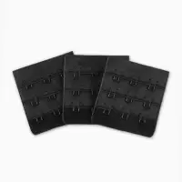 Застёжка для бюстгальтера, 3 ряда 3 крючка, 10 шт., чёрная