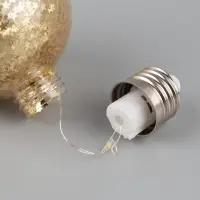 Набор ёлочных шаров &laquo;Звёздочки золотистые&raquo;, 3 шт., d=8 см, от батареек, свечение тёплое белое