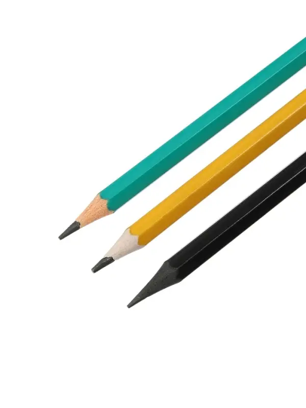 Набор карандашей чернографитных Calligrata, 3 штуки, HB, с ластиком, шестигранные, пластиковые, МИКС