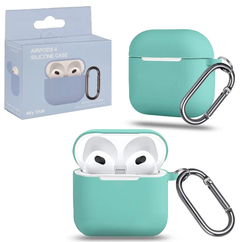 Чехол APods 4 с карабином №16 sky blue Чехол APods 4 с карабином №16 sky blue
