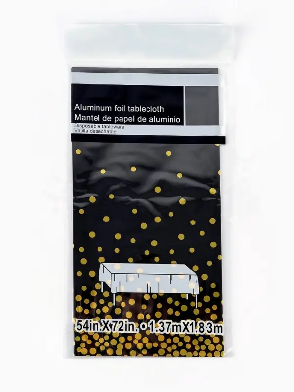 Скатерть одноразовая &laquo;Конфетти&raquo; 137&times;183 см, чёрная