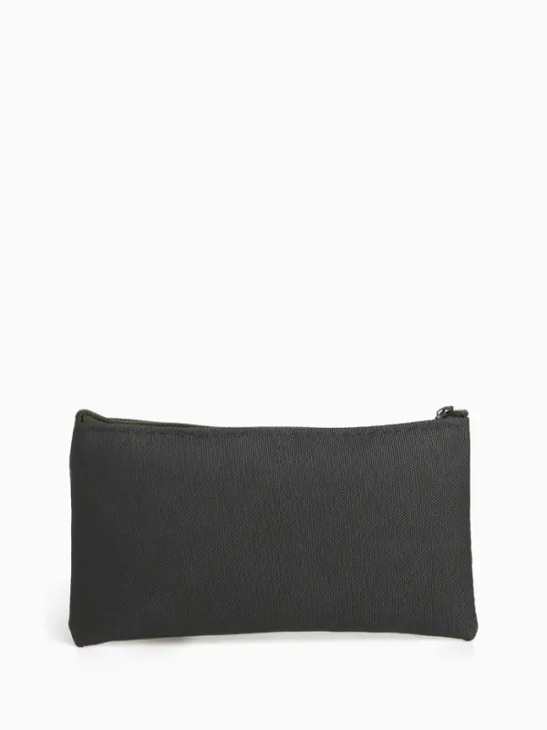 Косметичка-пенал на молнии, плоская, маленькая, однотонная, хаки