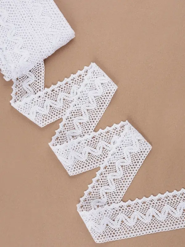 Кружево вязаное, 65 мм &times; 10&plusmn;1 м, белое