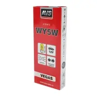 Лампа AVS Vegas 12V. WY5W "yellow" (W2,1x9,5d) BOX 10шт.