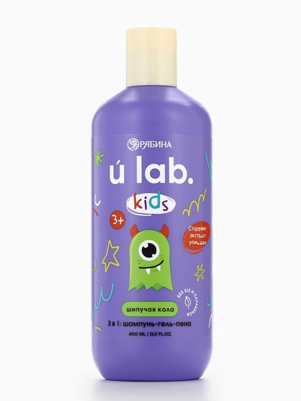Детский шампунь-гель-пена 3в1 «Монстрики», 400 мл, аромат шипучая кола, ULAB Детский шампунь-гель-пена 3в1 «Монстрики», 400 мл, аромат шипучая кола, ULAB