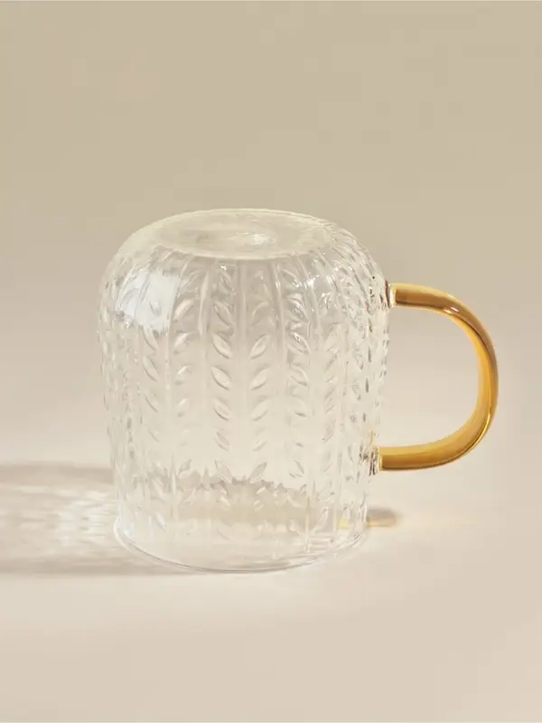 Кружка SL Home Wheat, 350 мл, 12&times;9&times;7.8 см, жёлтая ручка, стекло, прозрачная