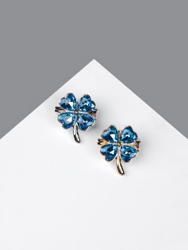 Брошь «Клевер» сапфировый, МИКС, (неделимая фасовка 12 шт., цена за шт.) Брошь «Клевер» сапфировый, МИКС, (неделимая фасовка 12 шт., цена за шт.)