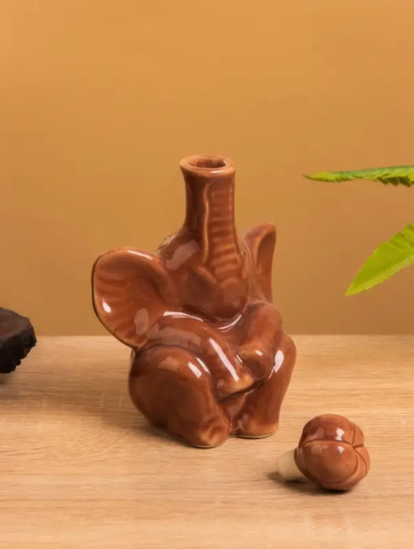 Сосуд для масла «Слон», 7.5×9.5×14 см, керамика, коричневый