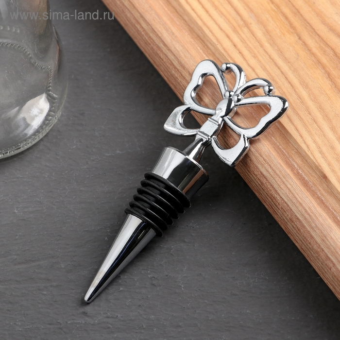 Пробка для бутылки «Бабочка», 10,5 см, цвет серебристый Пробка для бутылки «Бабочка», 10,5 см, цвет серебристый