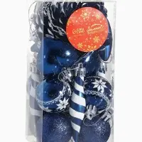 Ёлочные игрушки набор 23 шт. &laquo;Праздничный хоровод&raquo; 4 см, синий