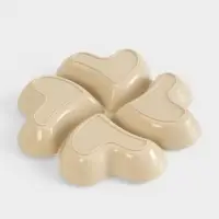 Менажница &laquo;Сердце&raquo;, 4 ячейки, пластик, 22.5&times;3 см, бежевая