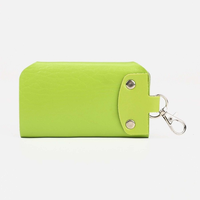 Ключница на кнопках, длина 11 см, 7 карабинов, цвет салатовый Ключница на кнопках, длина 11 см, 7 карабинов, цвет салатовый