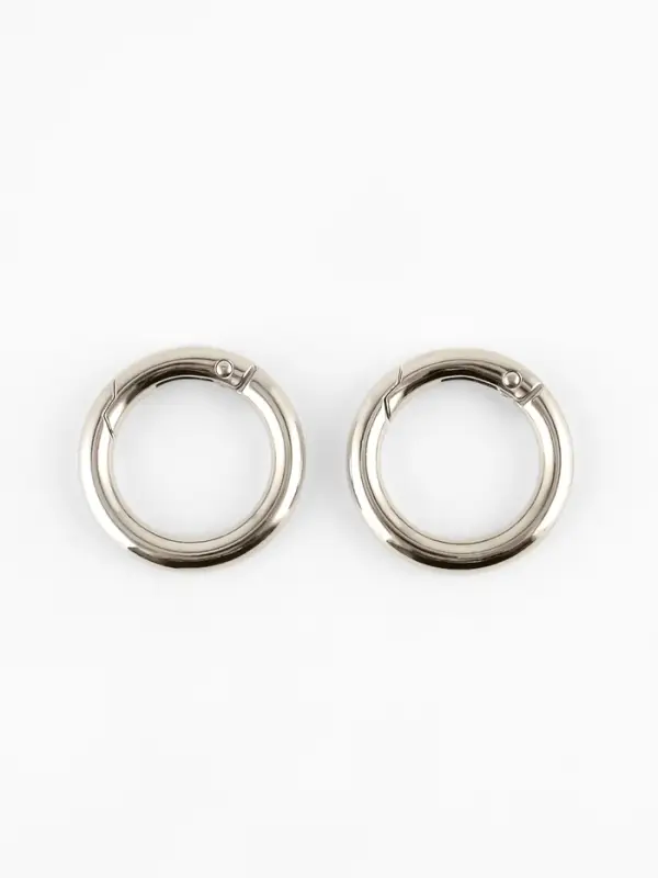 Кольца-карабины 12,9гр d25/35мм 5мм (наб 2шт цена за наб) серебряный TR