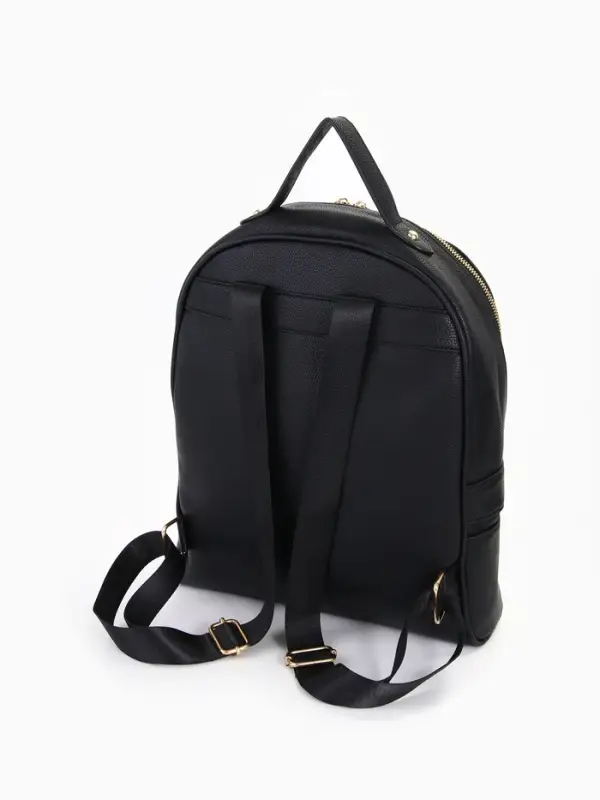 Рюкзак женский на молнии, с карманами, размер 27&times;10&times;34 см, чёрный