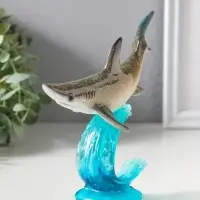 Сувенир полистоун лак "Акула на волне" 16,5х7,7х15,3 см