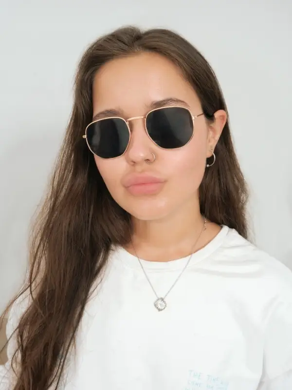 Очки солнцезащитные &laquo;OneSun. Круглые&raquo;, uv 400, линза 4.5&times;5.5 см, цвет золотой, чёрный