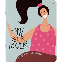 Тетрадь общая А5 ,48л, клетка,скрепка, ДЕВУШКА-УЛЫБКА, 5шт в уп,7-48-1067/5