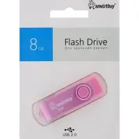 Флешка Smartbuy Twist, 8 Гб, USB 2.0, чтение до 25 Мб/с, запись до 15 Мб/с, розовая