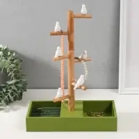 Подставка для украшений &laquo;Птички на дереве&raquo;, зелёный, 24&times;12&times;32 см