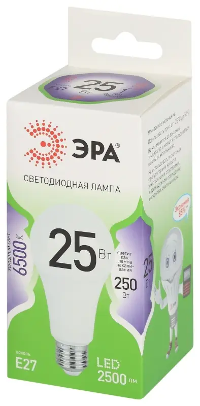 Лампа светодиодная LED 25 Вт 2500Лм 6500К груша холодный E27 220-240В LED A60-25W-865-E27 Green Line