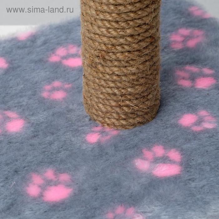 Когтеточка  Когтеточка "Радость" на подставке, 30 х 30 х 40 см, джут, серая с розовыми лапками