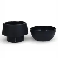 Горшок для цветов &laquo;Япония&raquo;, 3 л, d=22 см, h=20 см, пластиковый, с поддоном, графитовый