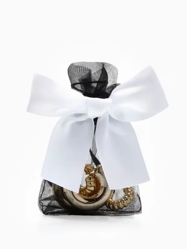 Мешочек подарочный «Бант органза», 7×9 см, черно-белый Мешочек подарочный «Бант органза», 7×9 см, черно-белый